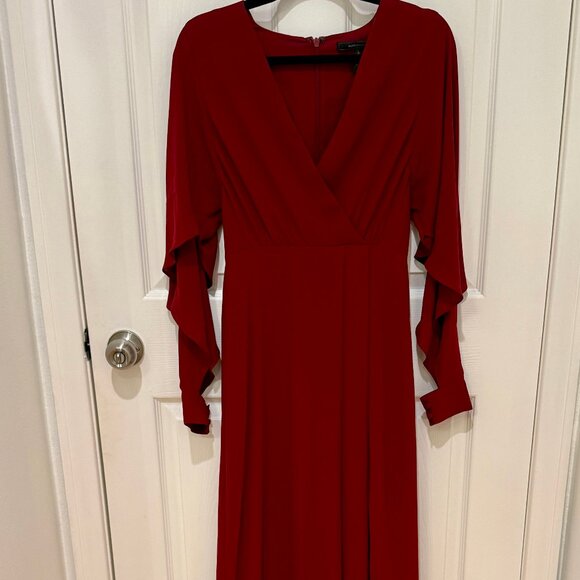 BCBGMAXAZRIA BURGUNDY DORAN MAXI DRESS GOWN NEW WITHOUT TAGS NWOT - Picture 4 of 13